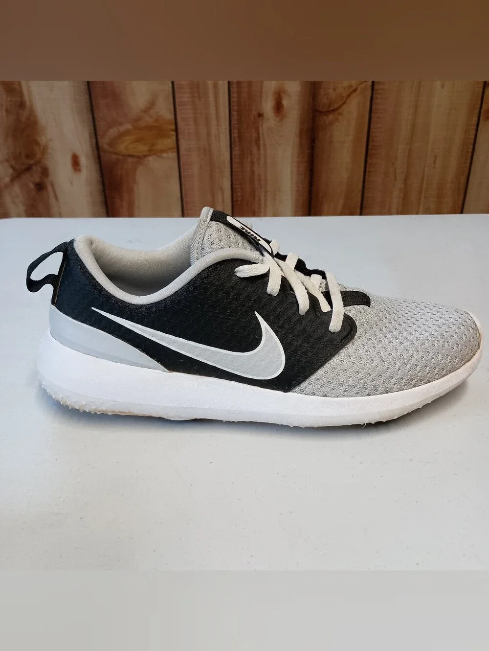 Nike Spikeless Roshe Golf Shoes 6 Youth Pure Platinum LGWT Mesh Upper Sneaker